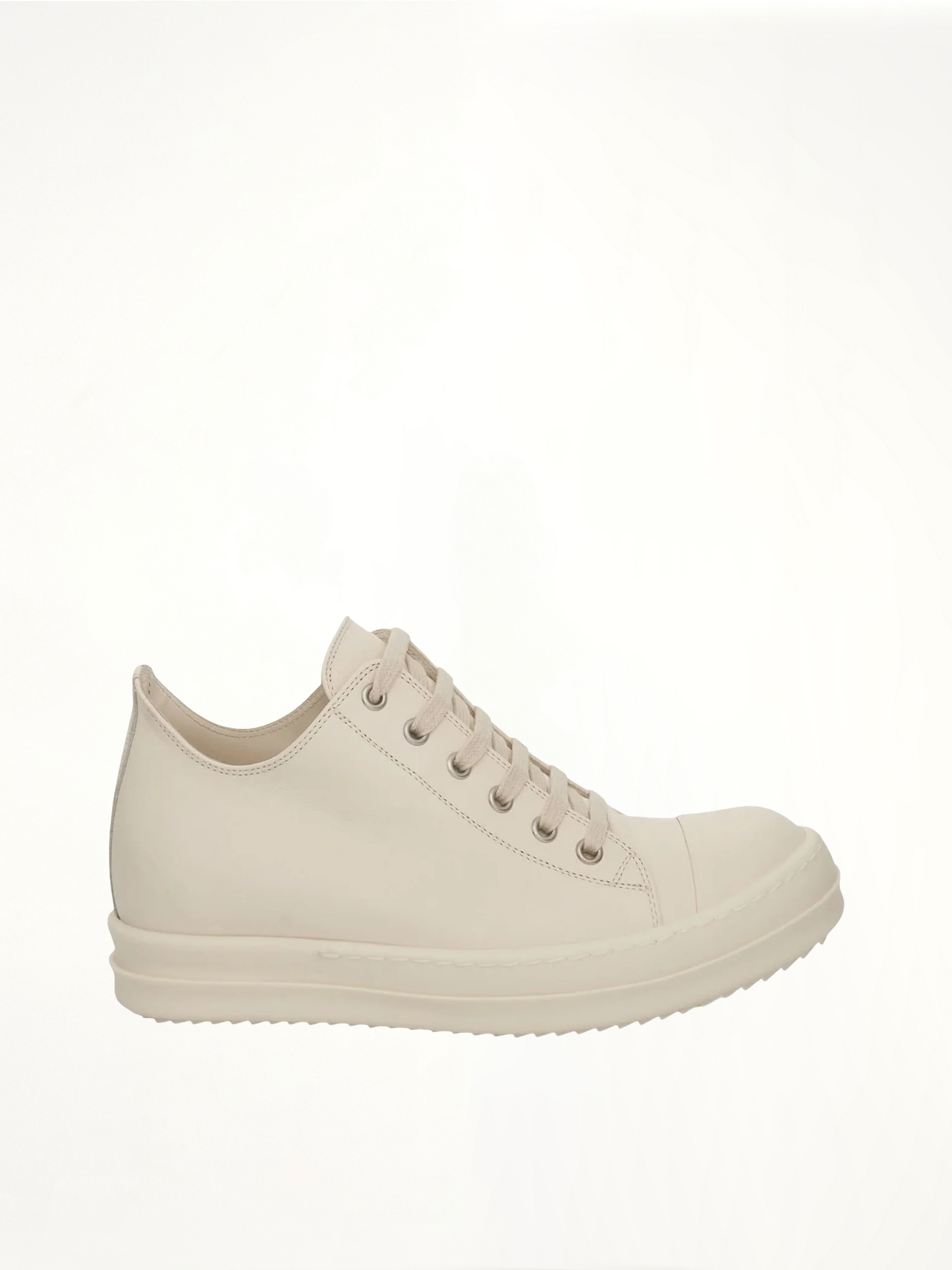 Image of Sneakers. Product name - Strobe Leather Sneaker in White colour by brand - RICK OWENS