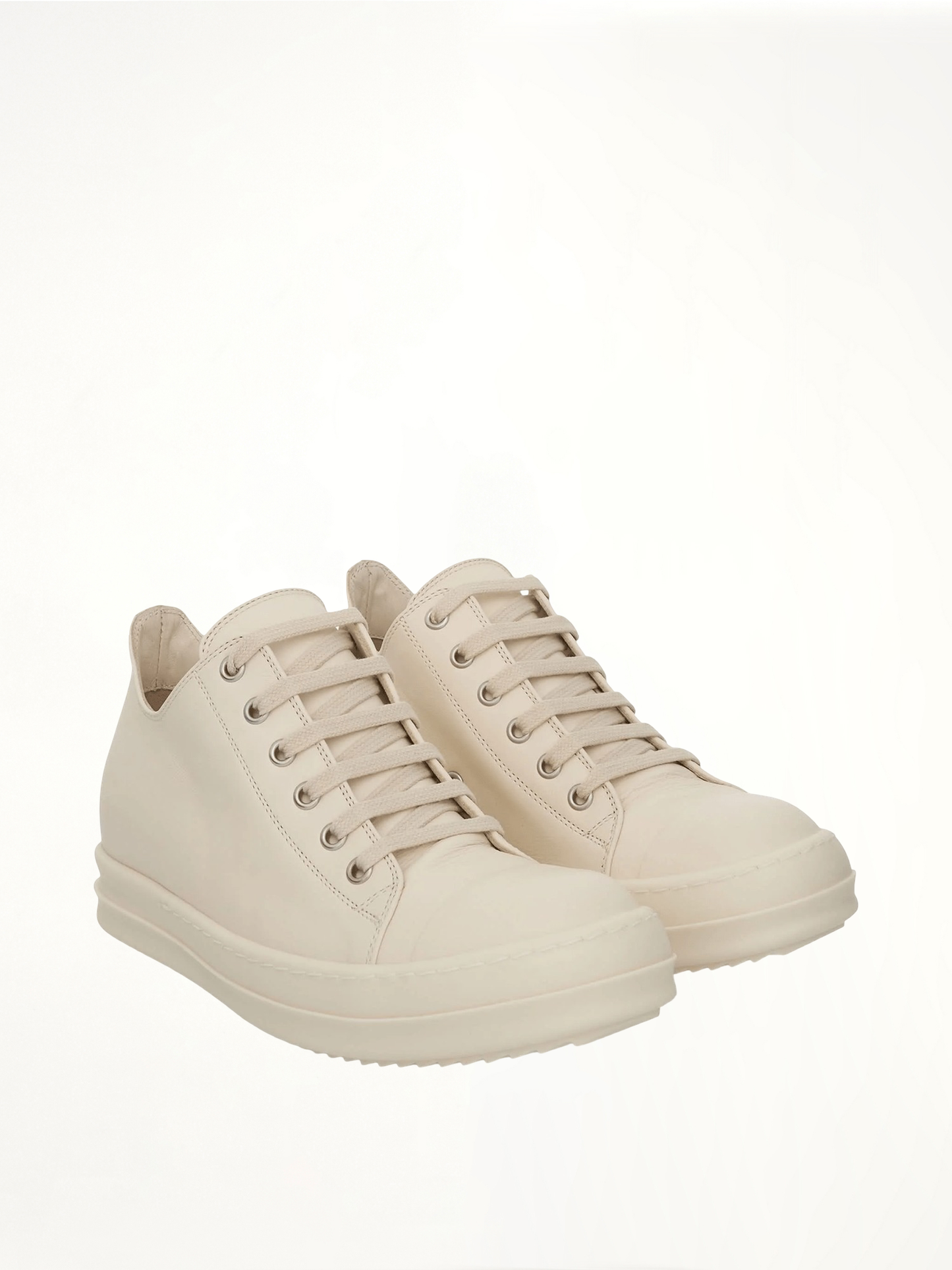 RICK OWENS Strobe Leather Sneaker (White)
