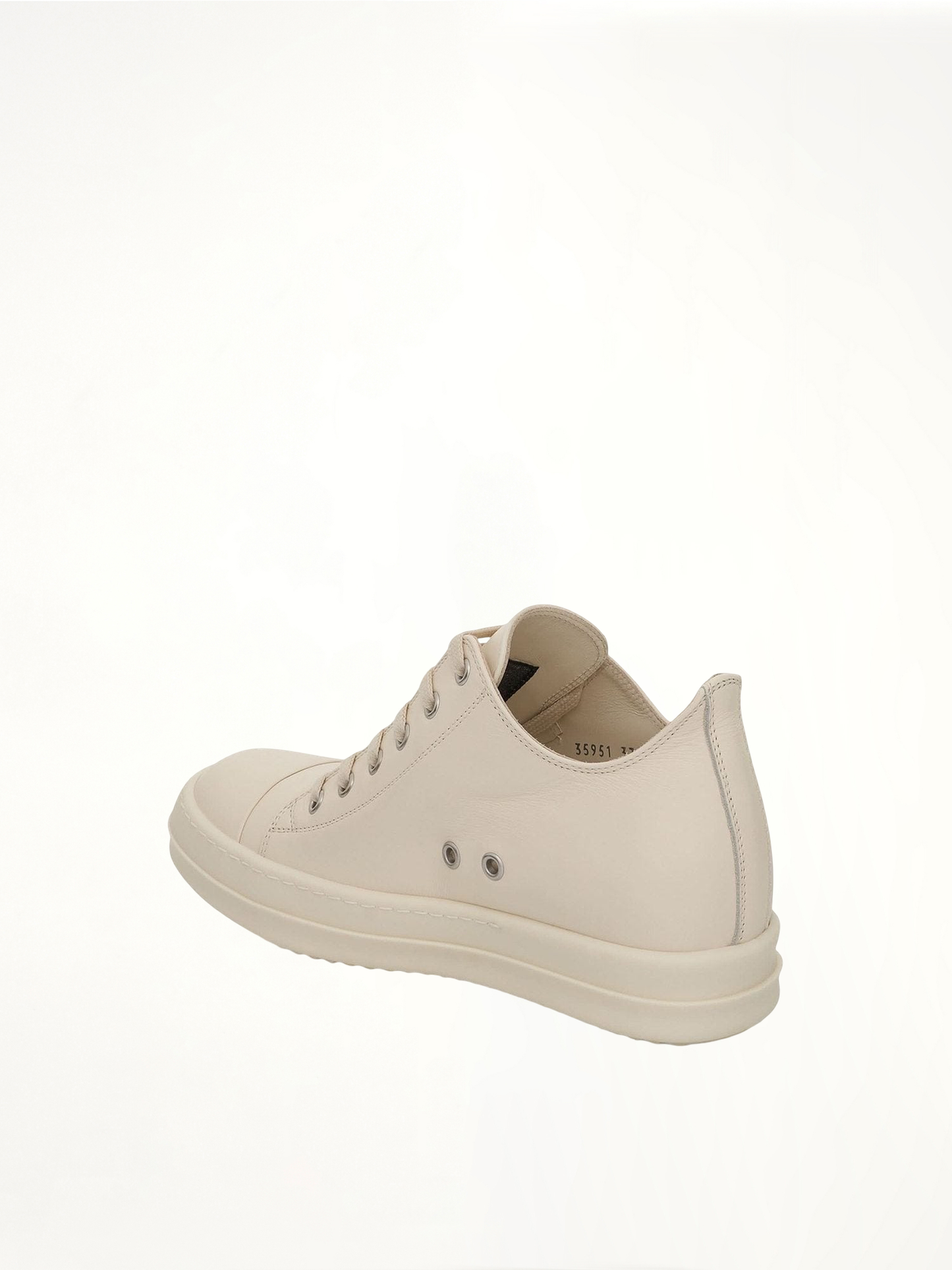 RICK OWENS Strobe Leather Sneaker (White)