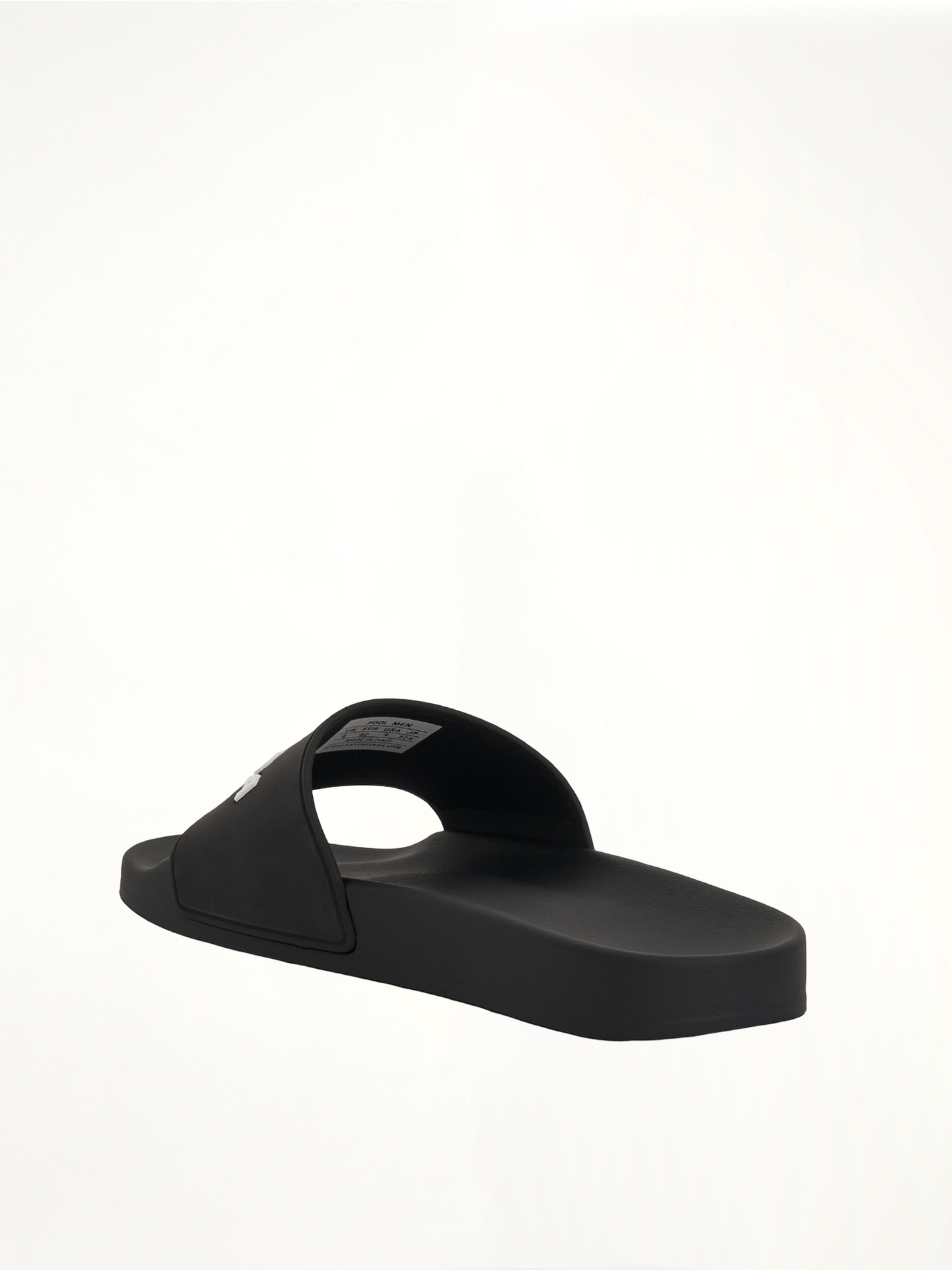 BALENCIAGA 3D Logo Rubber Pool Slide Sandal (Black)