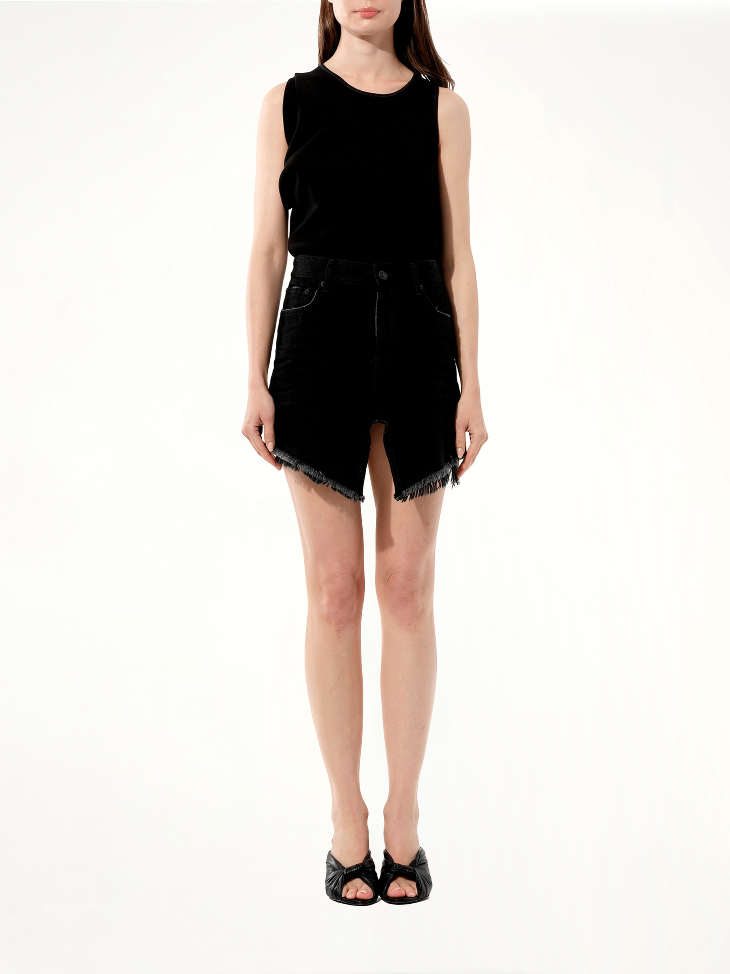 BALENCIAGA Mini Denim Skirt (Black)