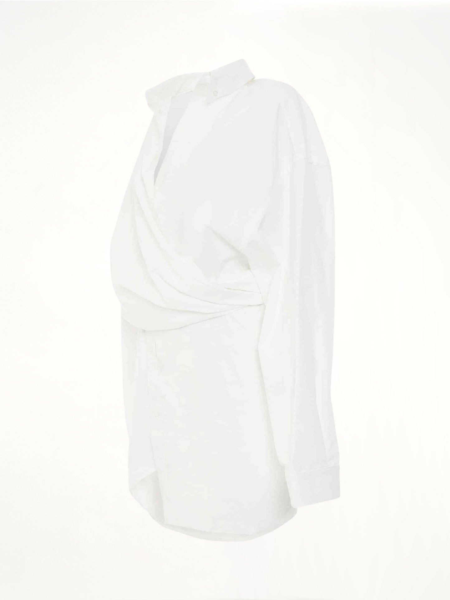 BALENCIAGA Poplin Wrap Dress (White)