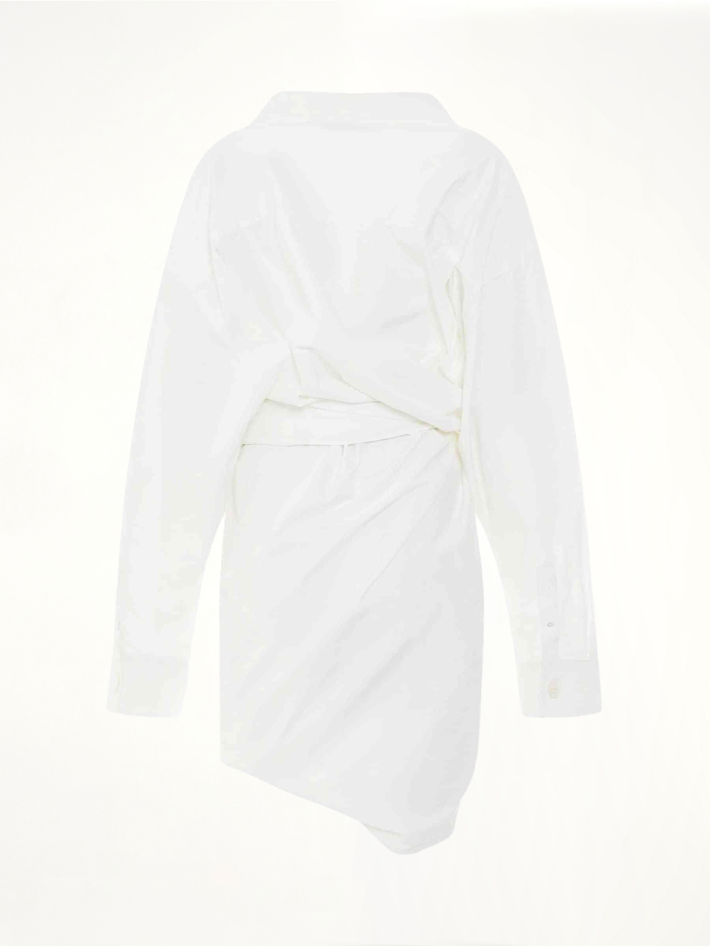 BALENCIAGA Poplin Wrap Dress (White)