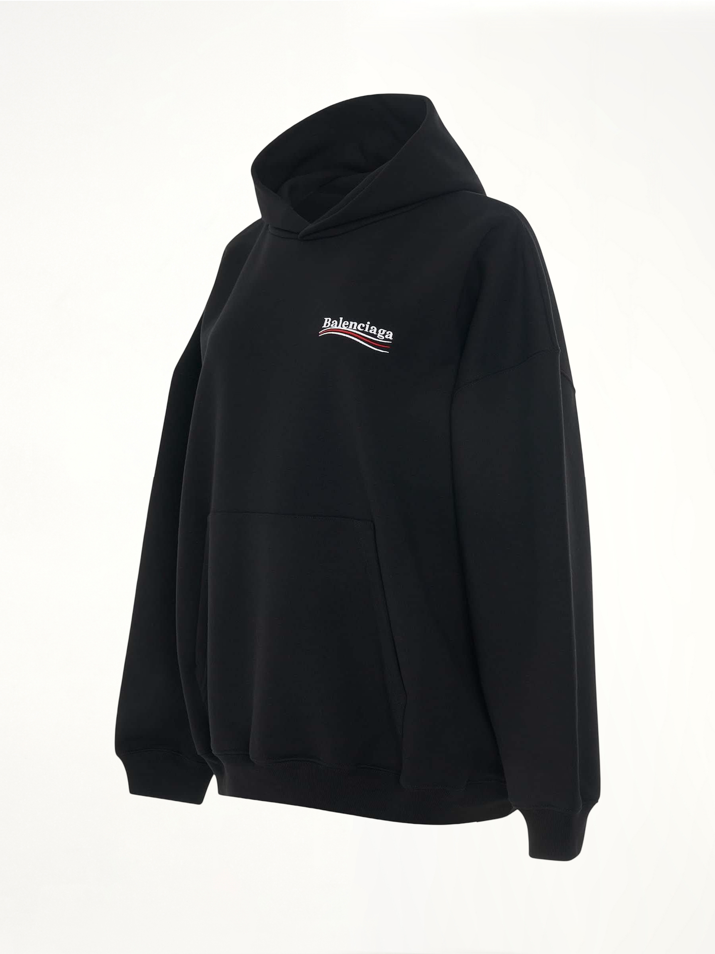 BALENCIAGA Embroidered Political Campaign Oversized Hoodie (Black)