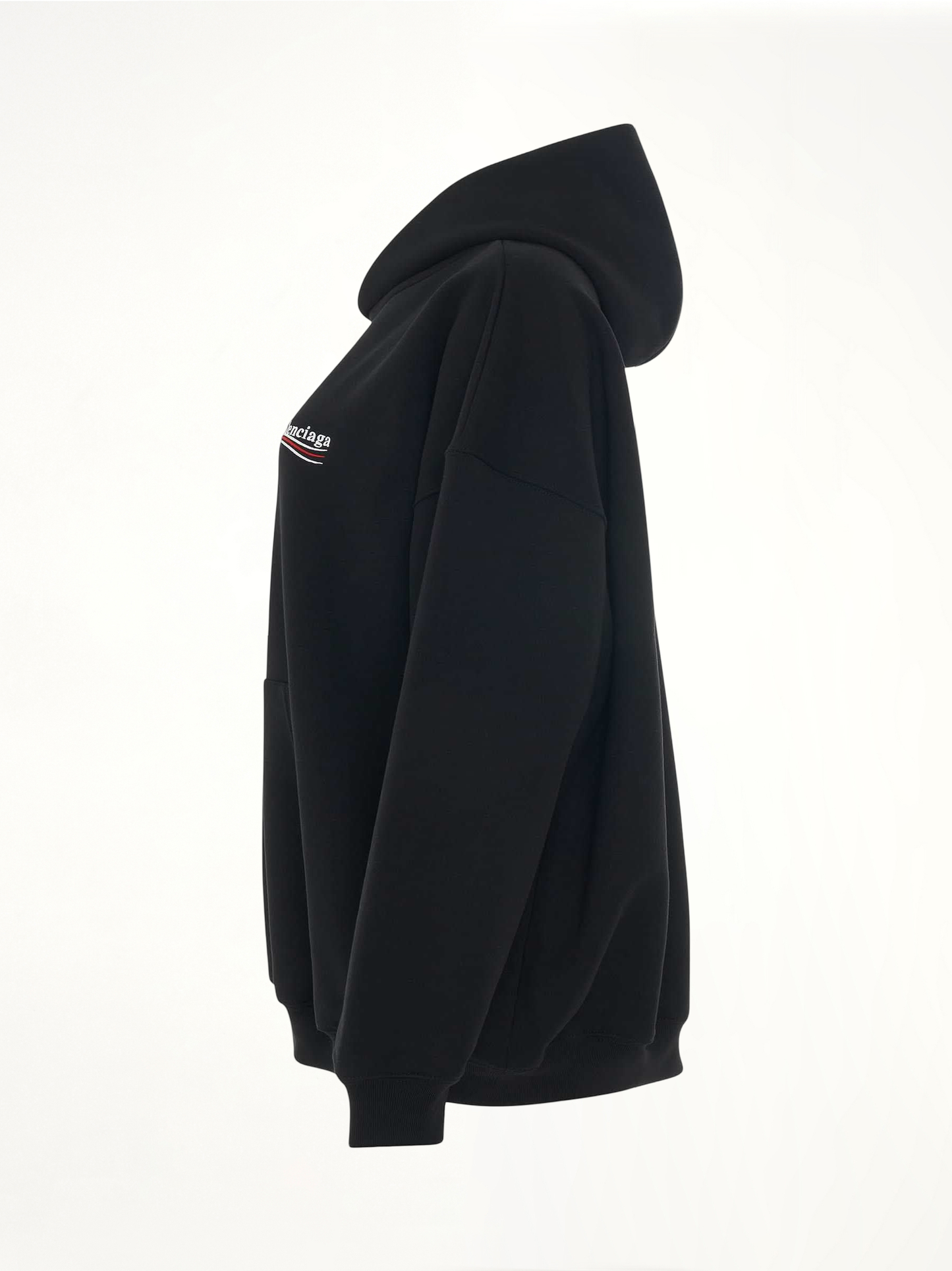 BALENCIAGA Embroidered Political Campaign Oversized Hoodie (Black)