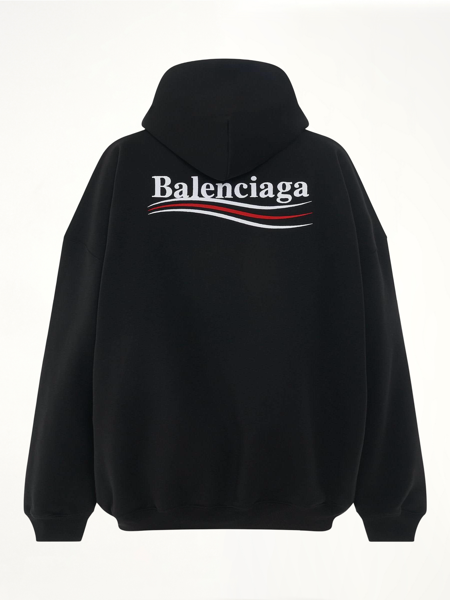 BALENCIAGA Embroidered Political Campaign Oversized Hoodie (Black)
