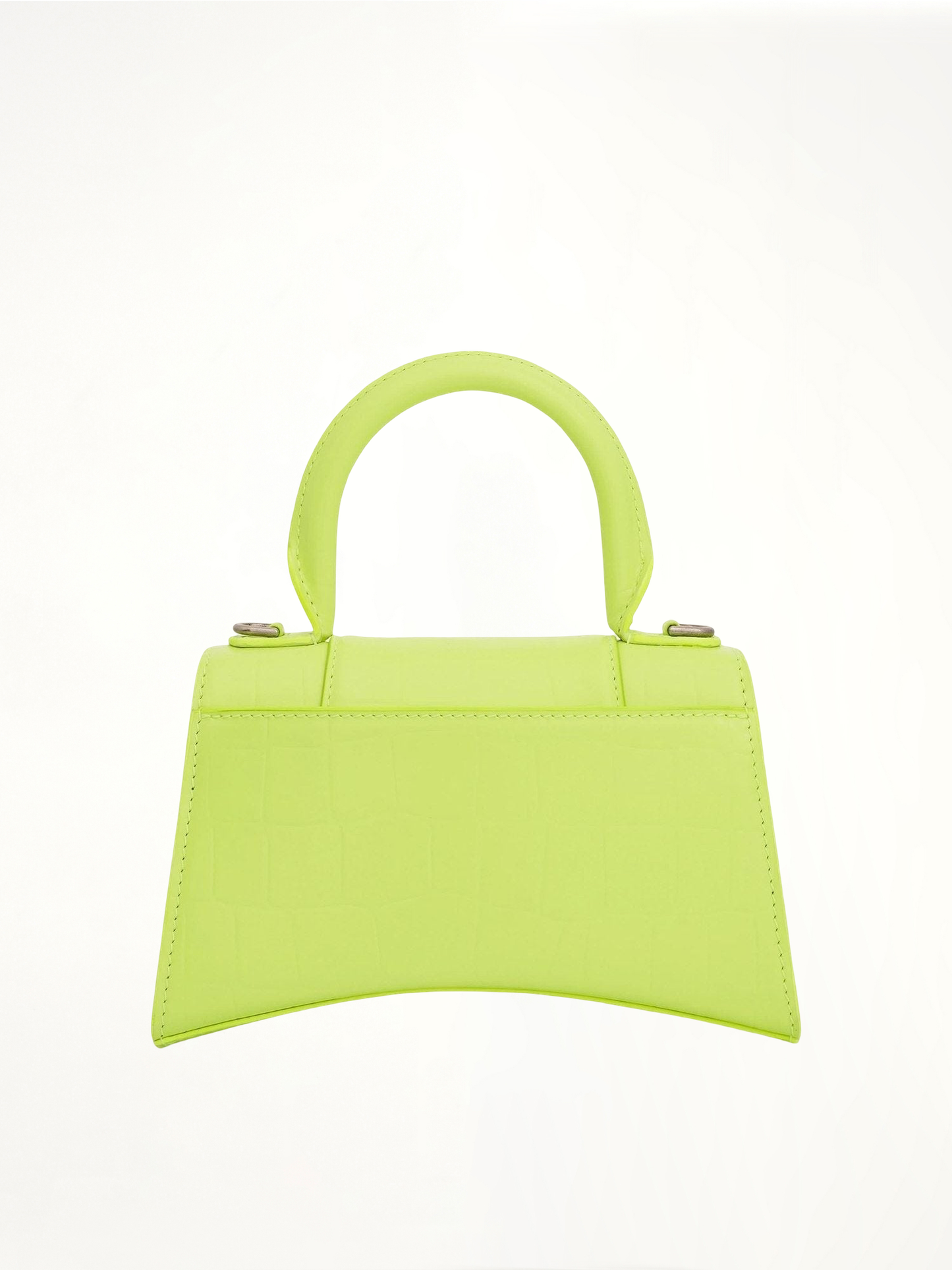 BALENCIAGA Hourglass XS Croco Embossed Bag (Yellow)