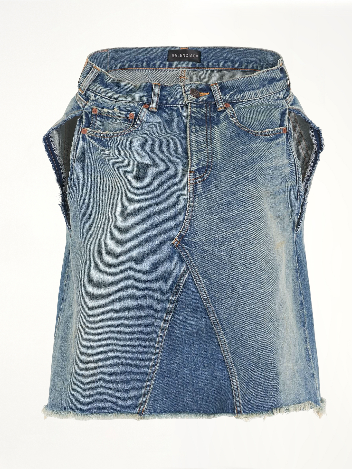 Image of a model wearing Tops. Productname: BALENCIAGA Pants Top in BLUE colour by brand - BALENCIAGA