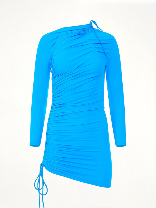 Image of Dresses. Productname: BALENCIAGA Mini Matte Spandex Dress in BLUE colour by brand - BALENCIAGA
