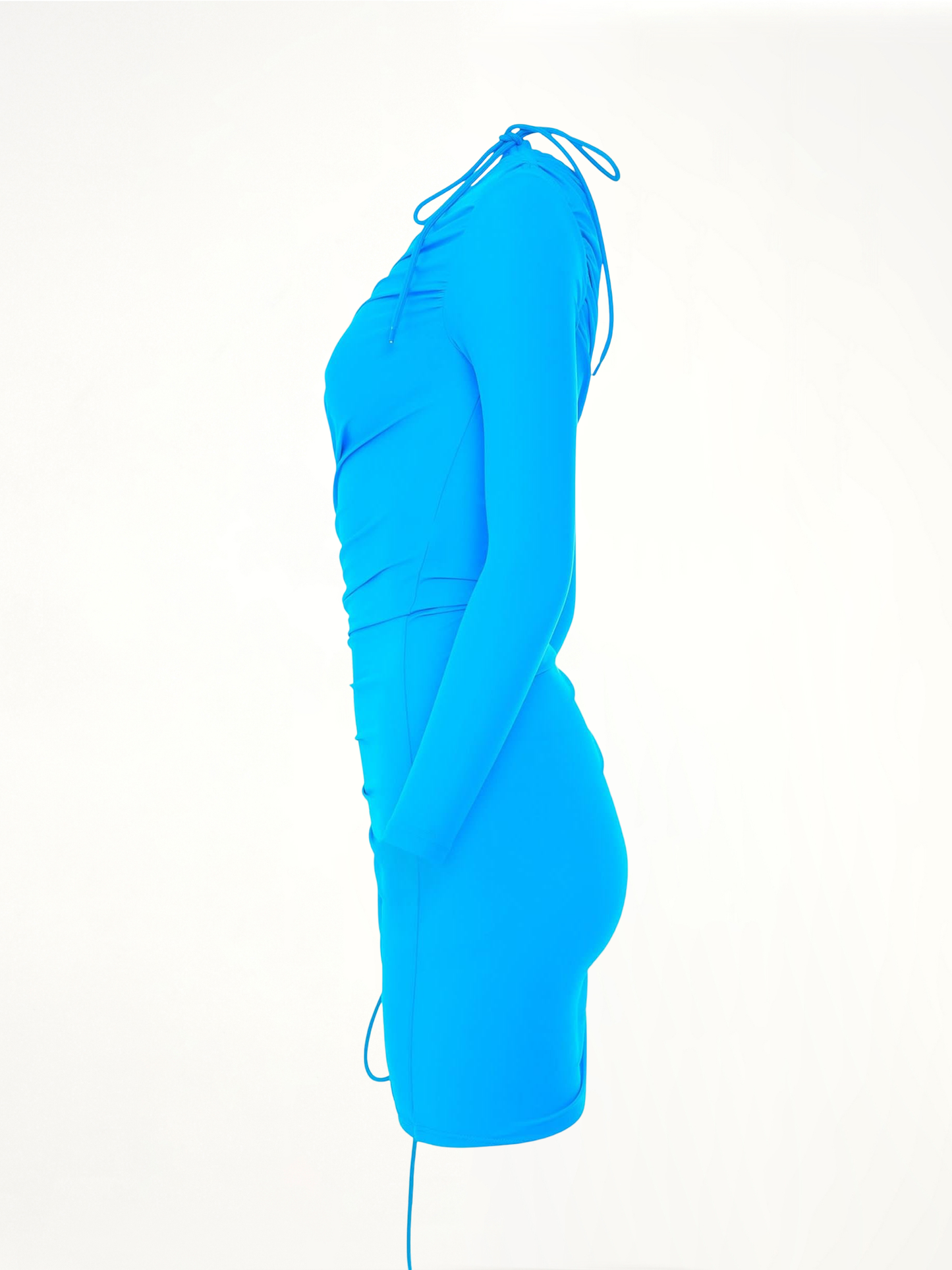 BALENCIAGA Mini Matte Spandex Dress (Blue)