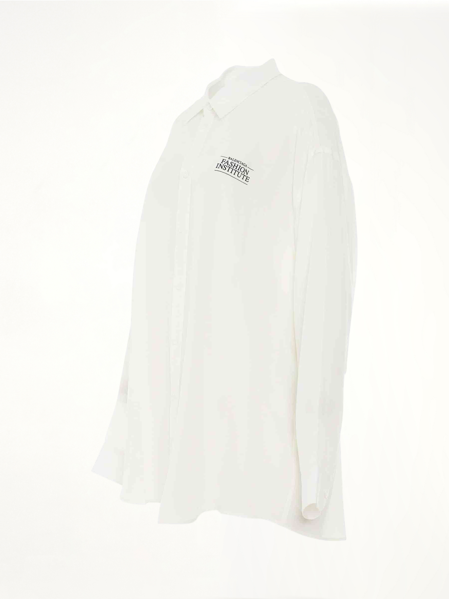 BALENCIAGA Light Silk Crepe Fluid Blouse (White)