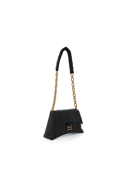 BALENCIAGA Downtown Small Shoulder Bag with Chain (Black)