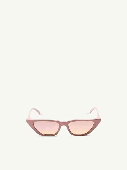 Image of Sunglasses. Product name - Thirty Two Sunglasses with Light Brown Lens in Pink colour by brand - G.O.D