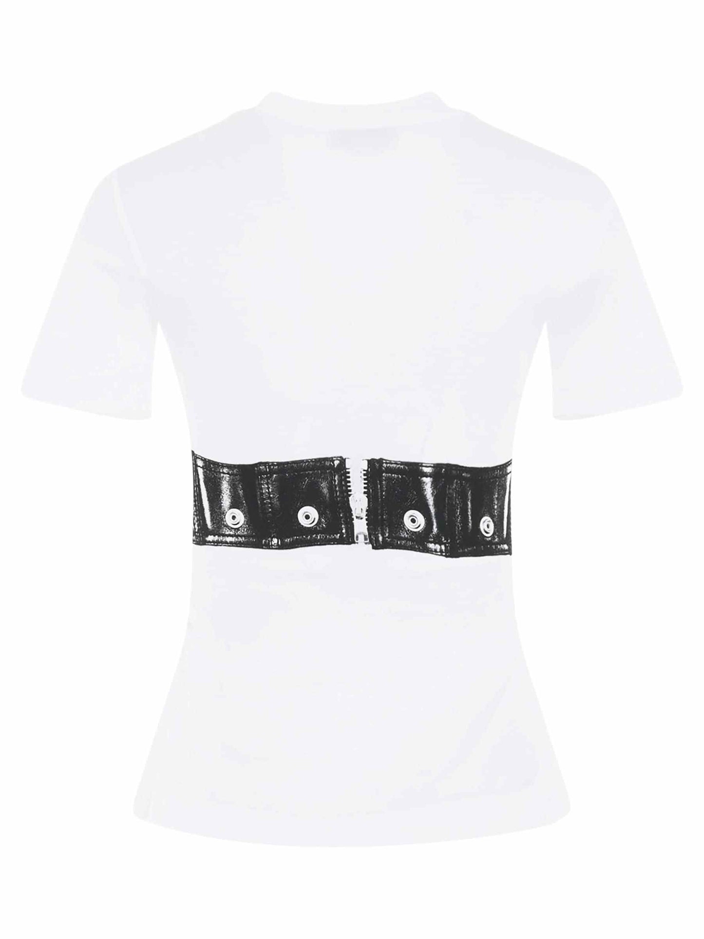 ALEXANDER MCQUEEN Bra Bustier Print Fitted T-Shirt (White)