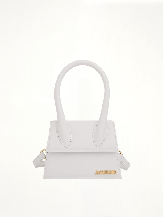 Image of Bags. Productname: JACQUEMUS Le Chiquito Moyen Leather Bag in WHITE colour by brand - JACQUEMUS