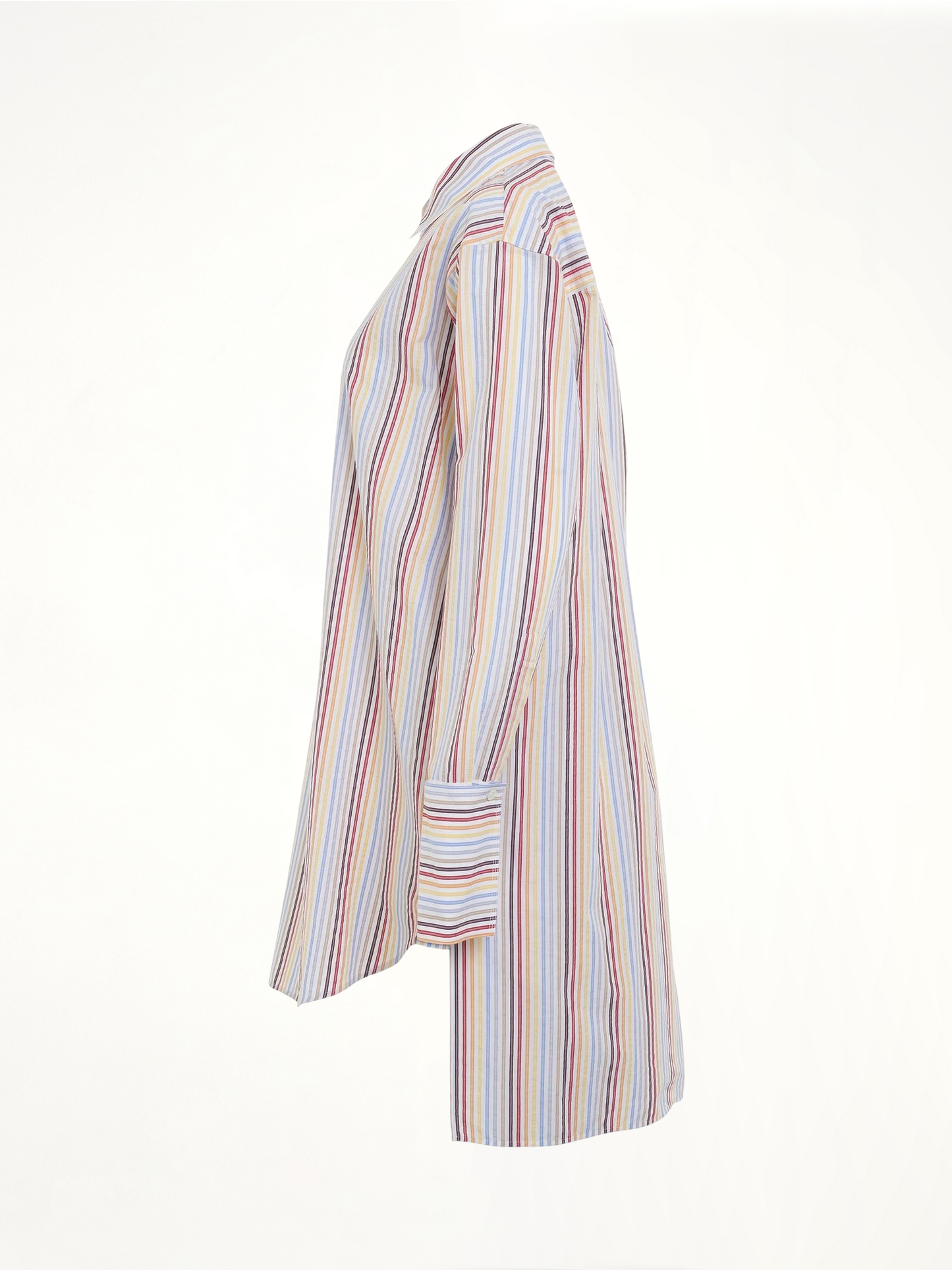 LOEWE Stripe Deconstructed Silk Shirt Dress (Yellow)