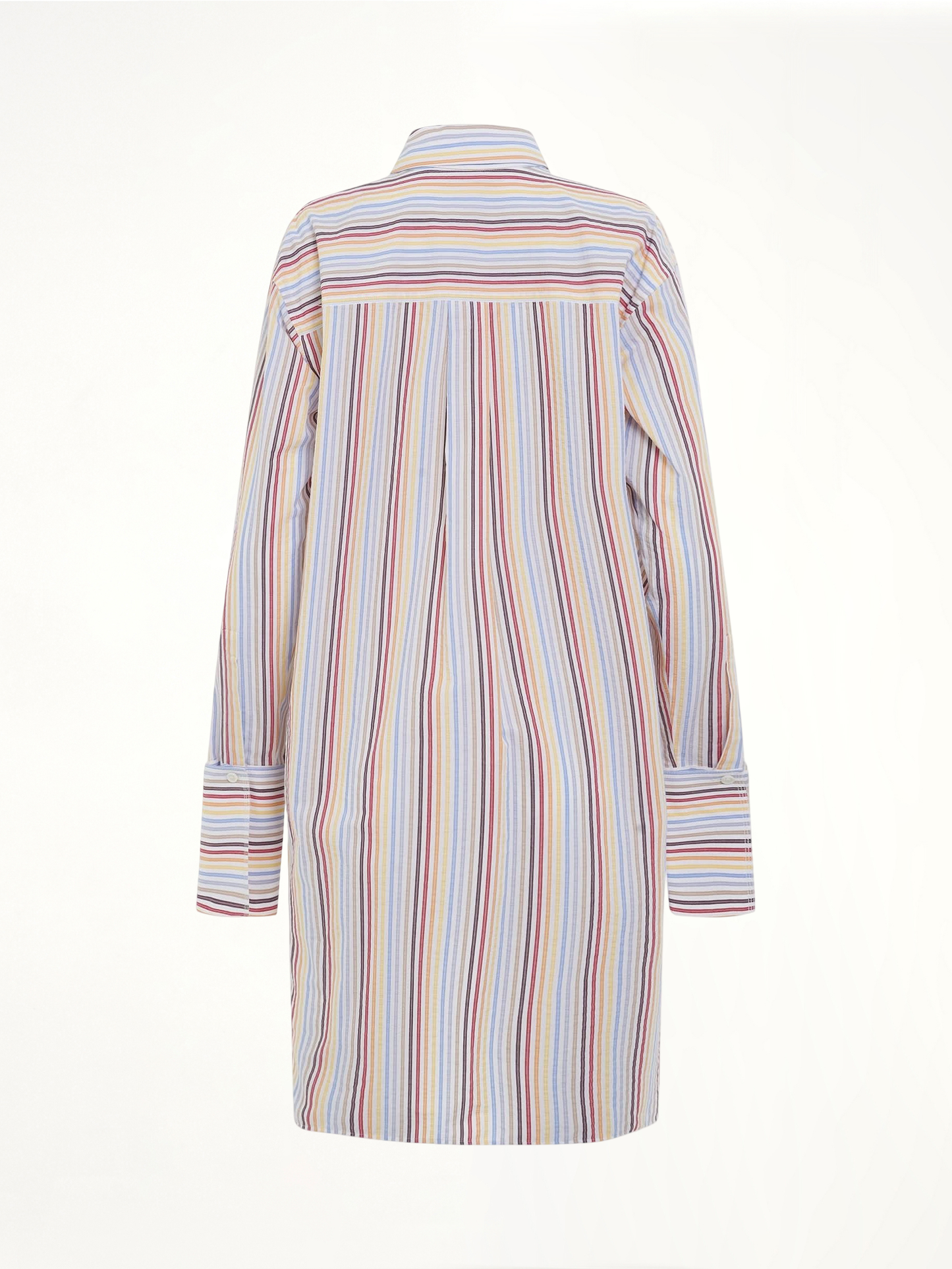 LOEWE Stripe Deconstructed Silk Shirt Dress (Yellow)