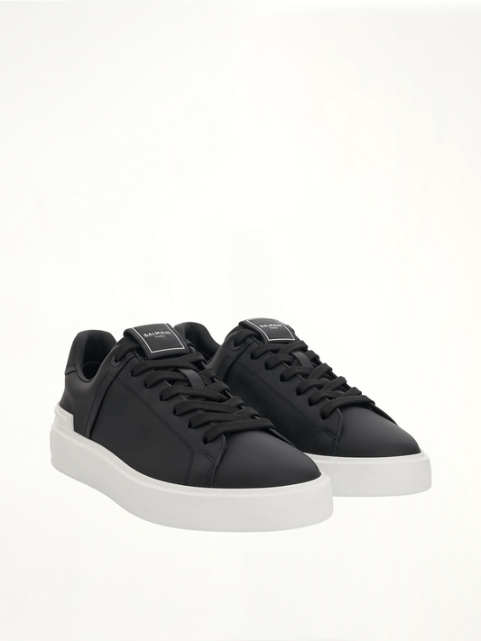 BALMAIN B-Court Calfskin Sneaker (Black)