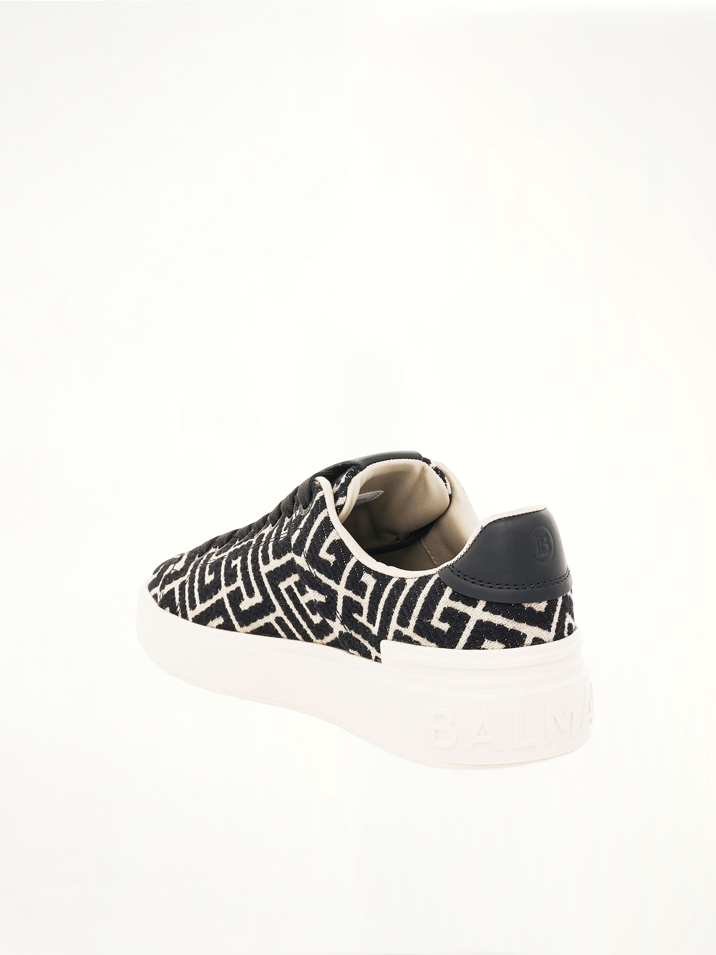 BALMAIN B-Court Monogram Jacquard Sneaker (White)