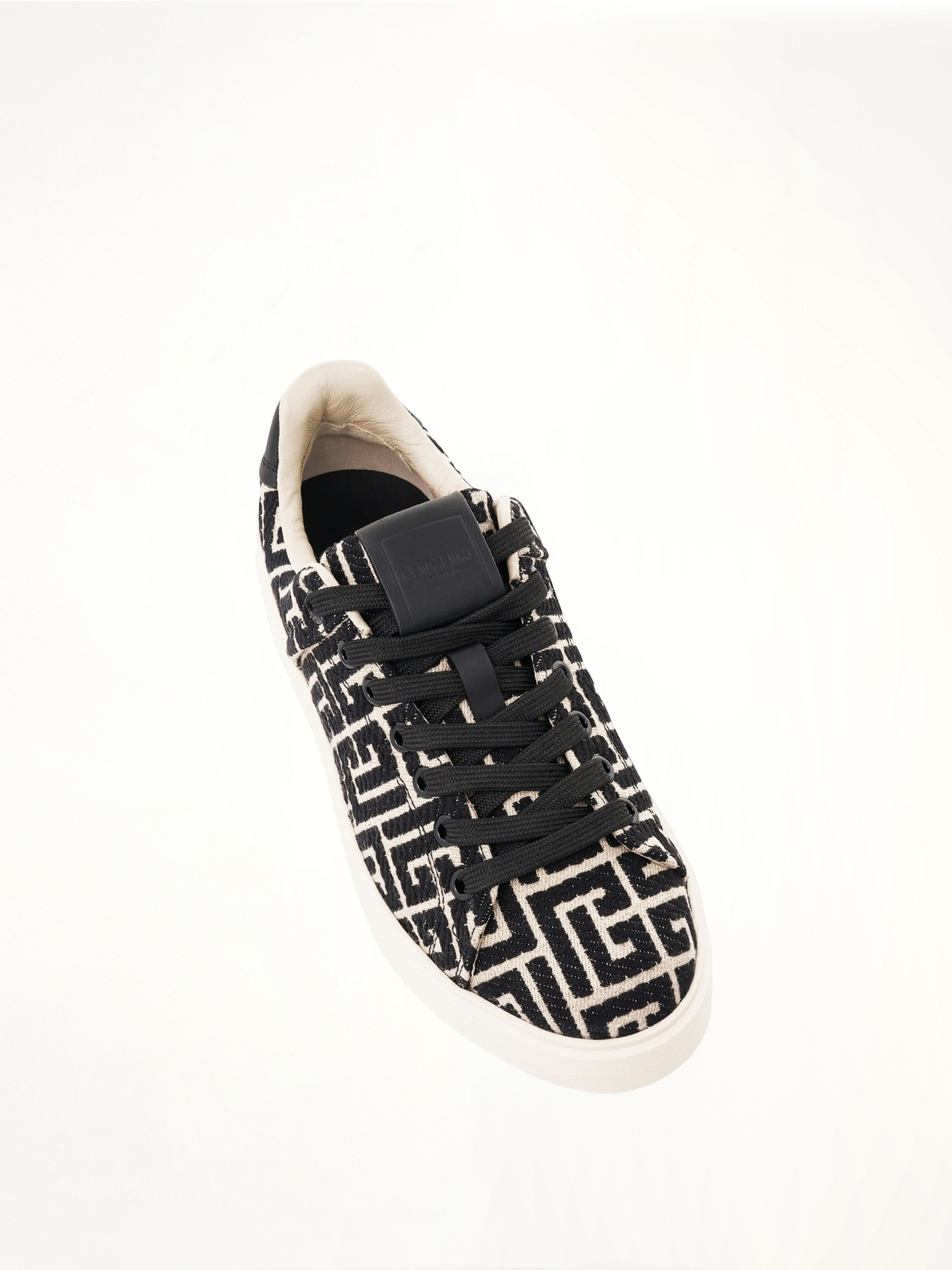 BALMAIN B-Court Monogram Jacquard Sneaker (White)
