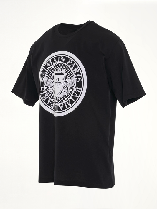 BALMAIN Coin Flock Straight Fit T-Shirt (Black)