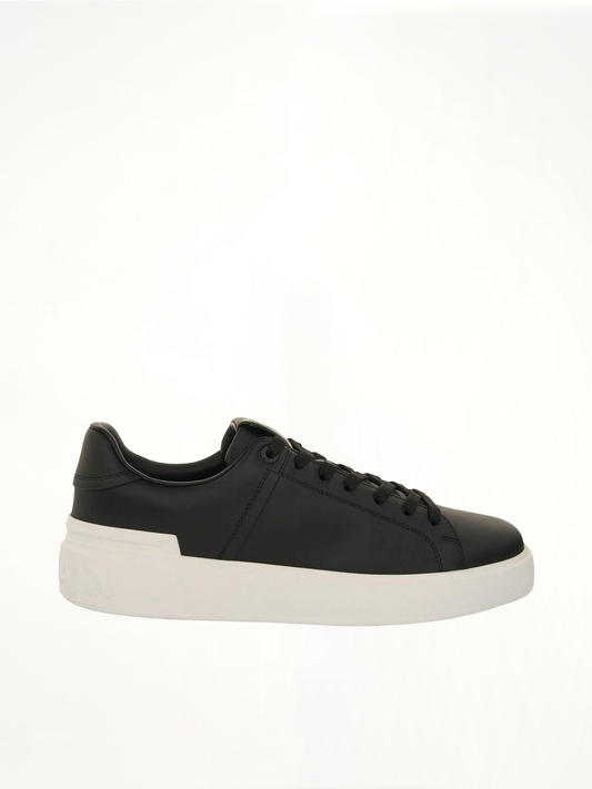 Image of Sneakers. Productname: BALMAIN B-Court Calfskin Sneaker in BLACK/WHITE colour by brand - BALMAIN