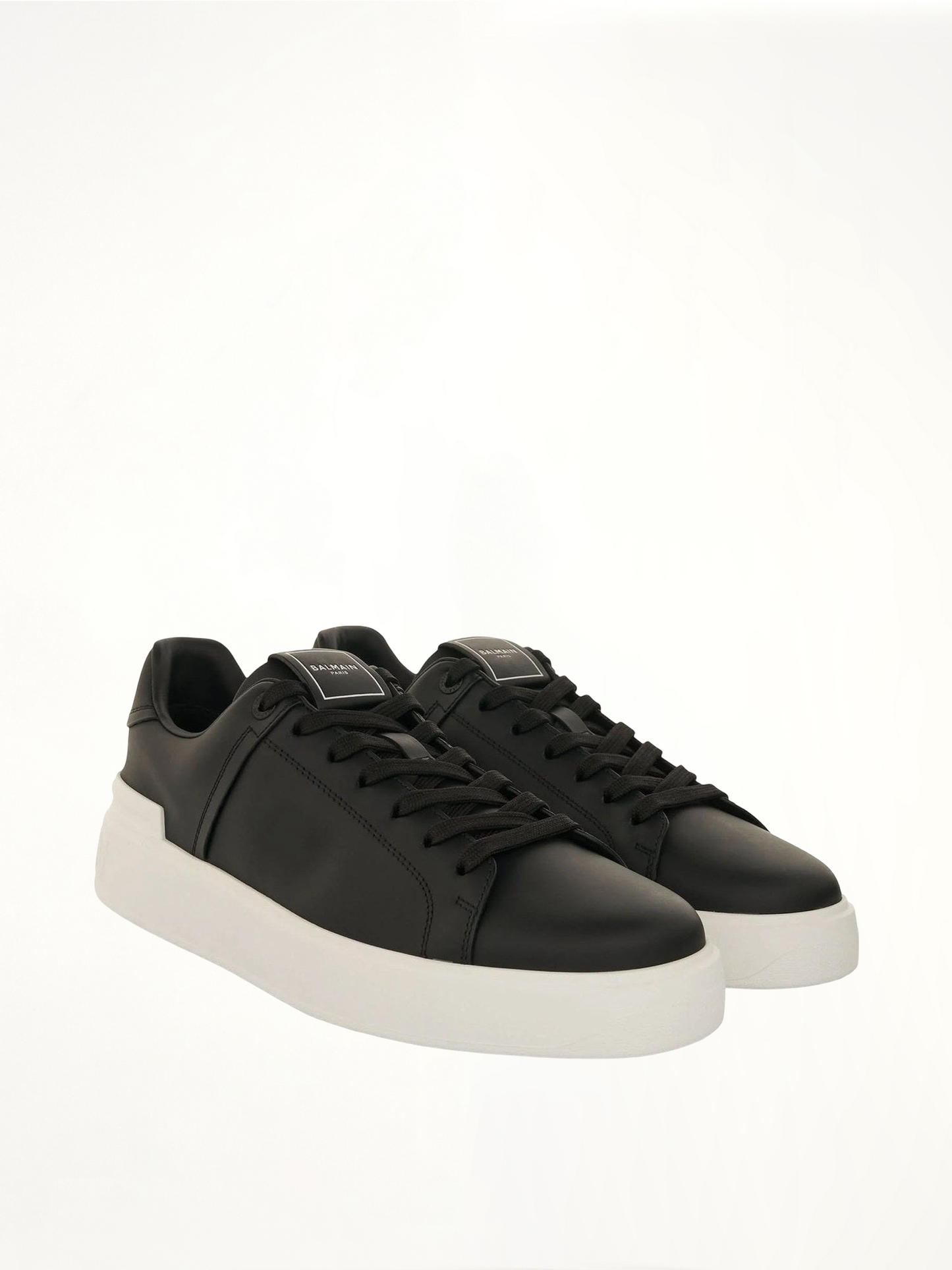BALMAIN B-Court Calfskin Sneaker (Black/White)