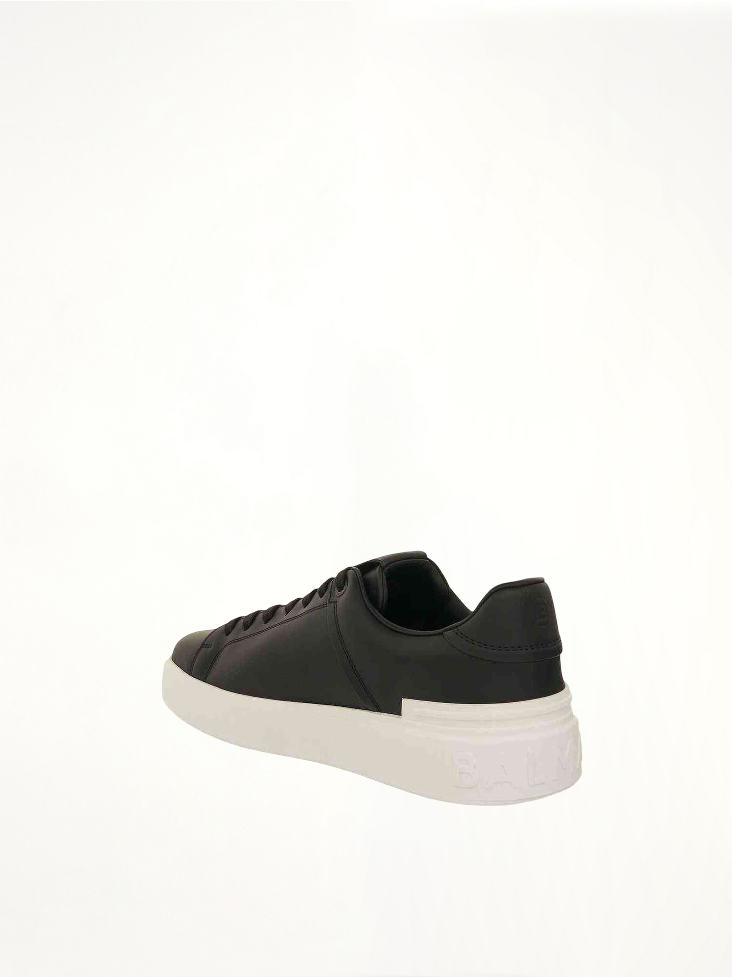 BALMAIN B-Court Calfskin Sneaker (Black/White)