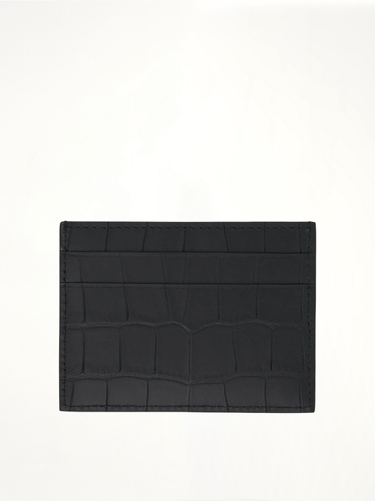 BALENCIAGA Croco Calf Leather Cash Card Holder (Black)