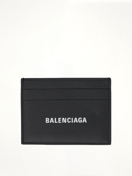 Image of Wallets & Money Clips. Productname: BALENCIAGA Grained Leather Cash Card Holder in Black colour by brand - BALENCIAGA