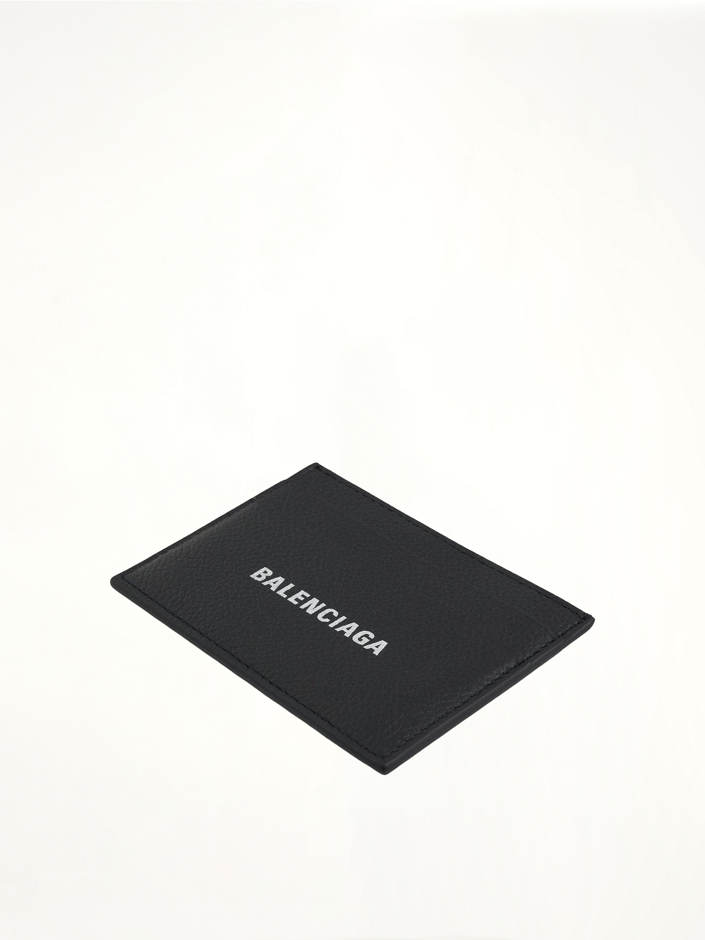BALENCIAGA Grained Leather Cash Card Holder (Black)