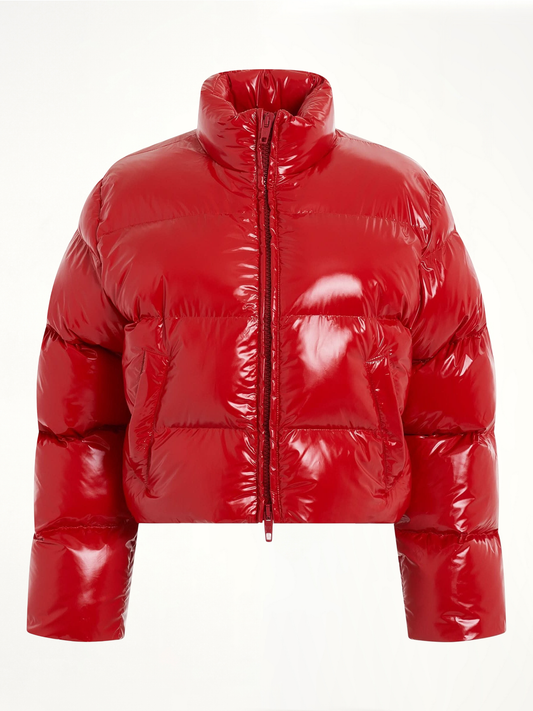 Image of Coats & Jackets. Productname: BALENCIAGA Shrunk Puffer Jacket in RED colour by brand - BALENCIAGA