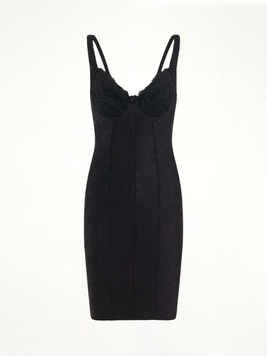 Image of Dresses. Productname: BALENCIAGA Lingerie Mini Dress in BLACK colour by brand - BALENCIAGA