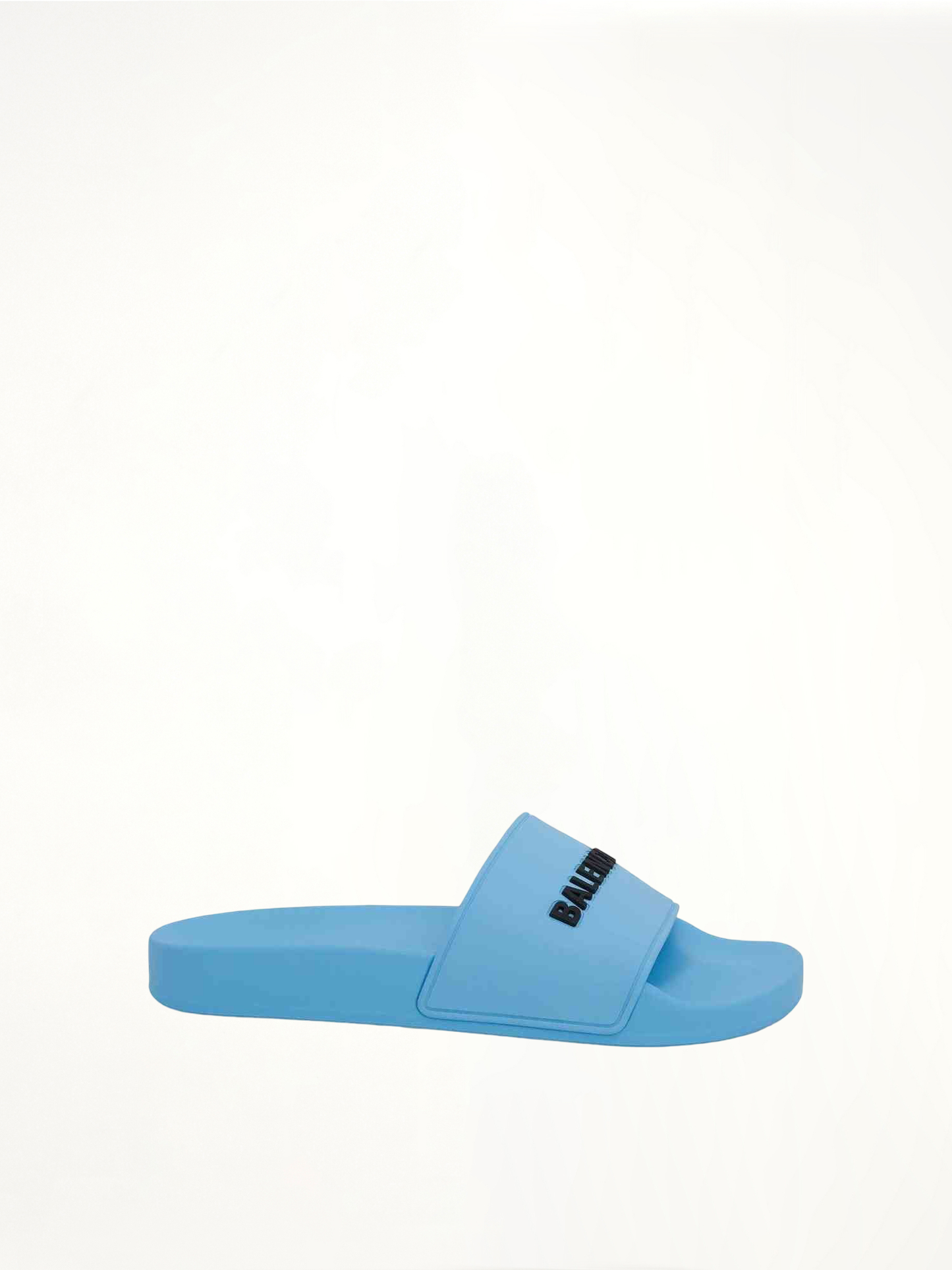 Image of Sandals. Productname: BALENCIAGA 3D Logo Pool Slide Sandal in BLUE colour by brand - BALENCIAGA