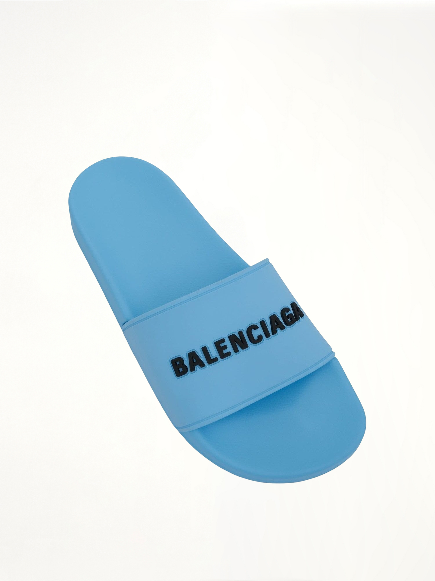 BALENCIAGA 3D Logo Pool Slide Sandal (Blue)