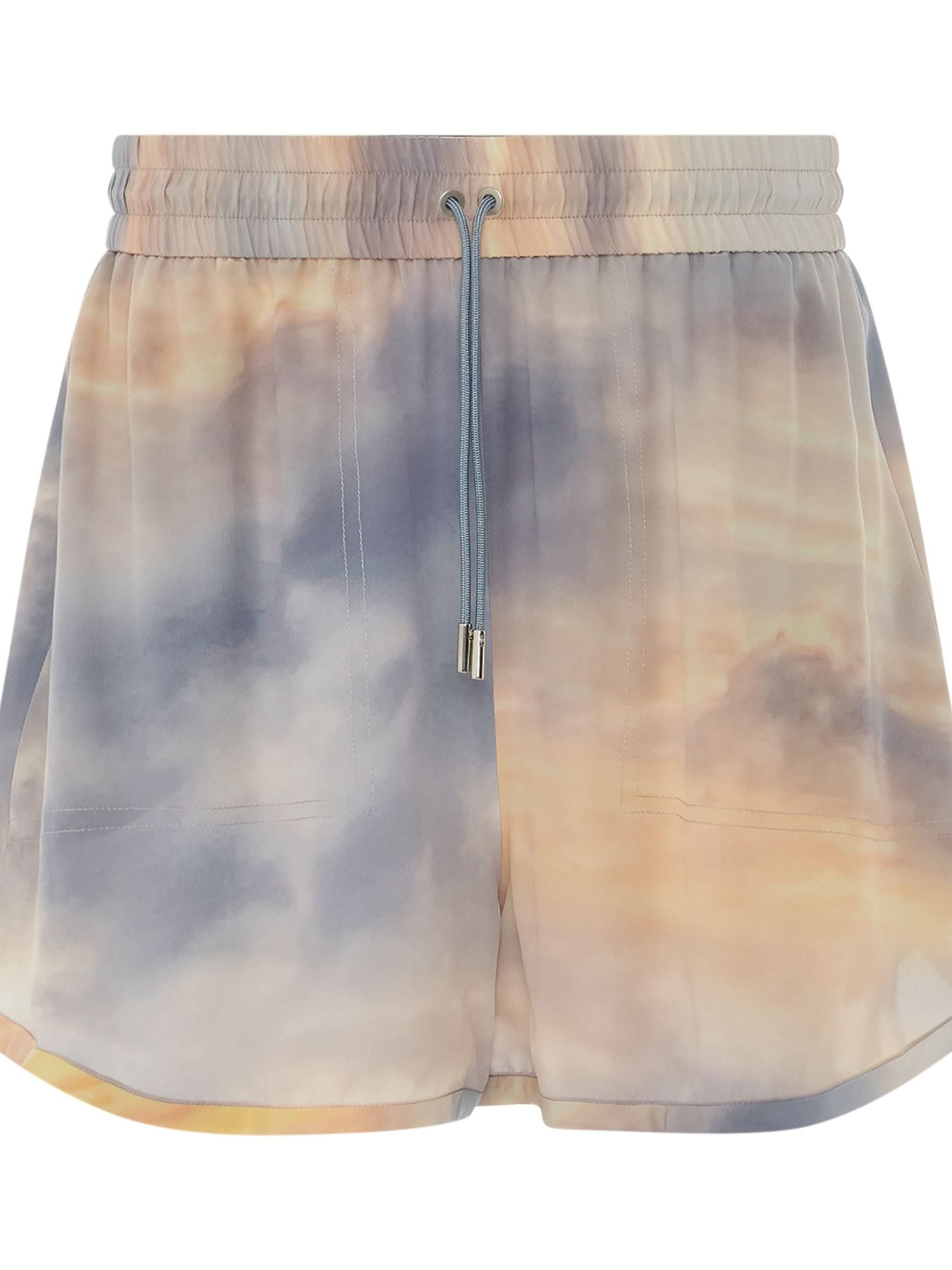 Image of a model wearing Shorts. Product name - Daybreak Explorer Shorts in Blue colour by brand - ALEXANDER MCQUEEN