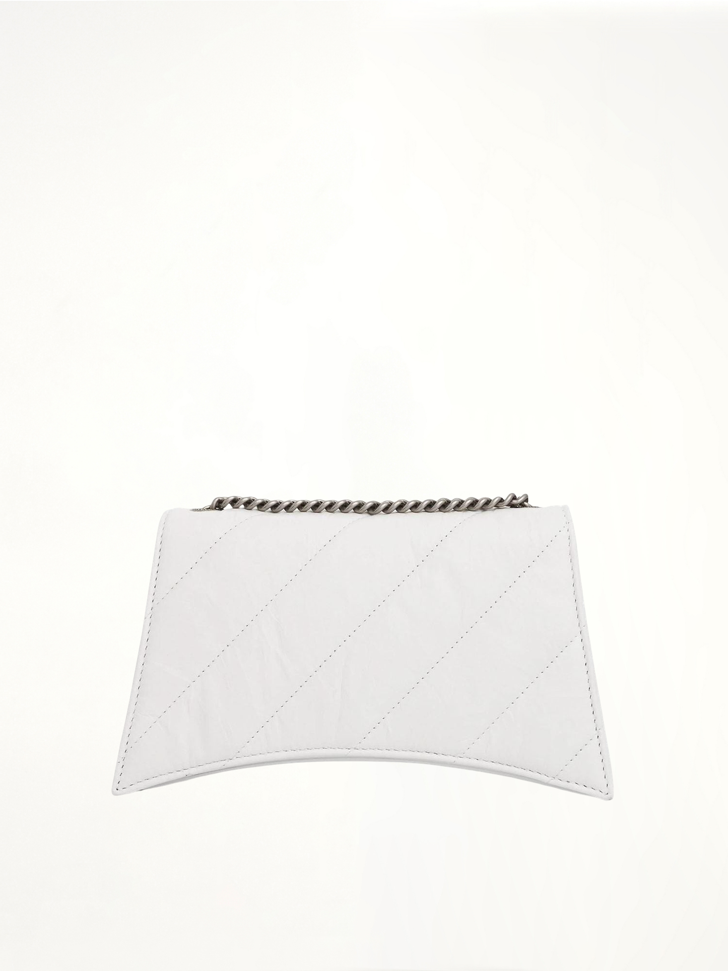 BALENCIAGA Crush XS Chain Quilted Bag (White)