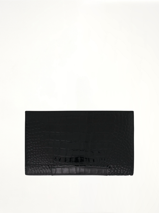 BALENCIAGA Hourglass Flat Pouch With Flap (Black)