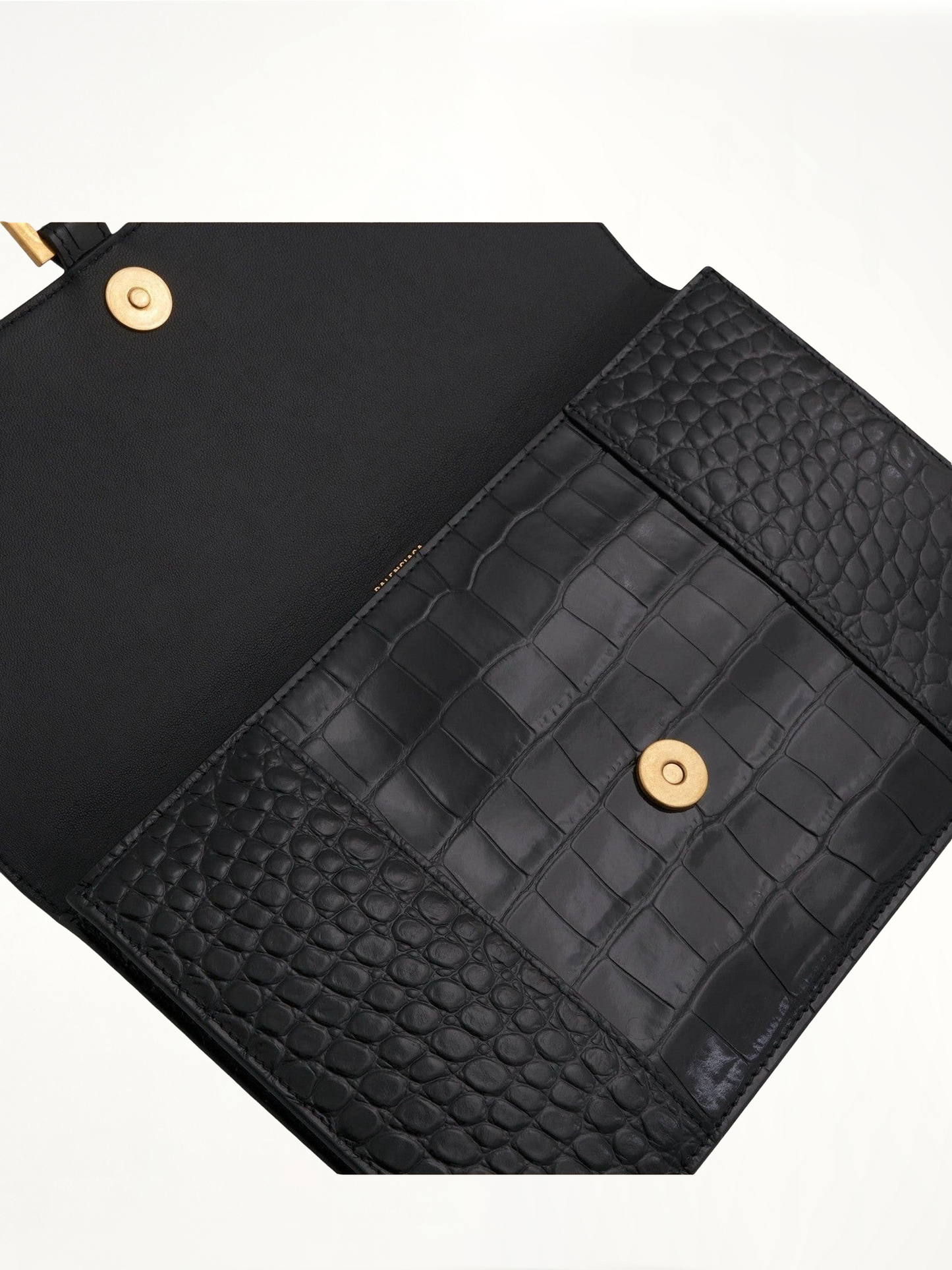 BALENCIAGA Hourglass Flat Pouch With Flap (Black)