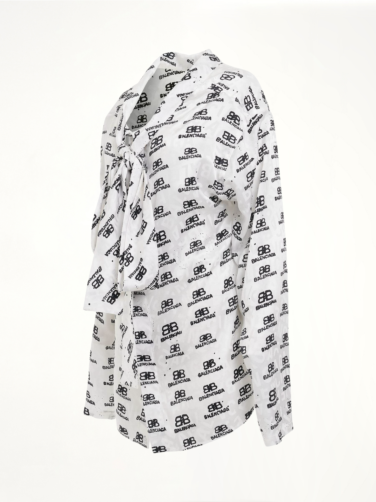 BALENCIAGA Jacquard Silk Shirt (White)