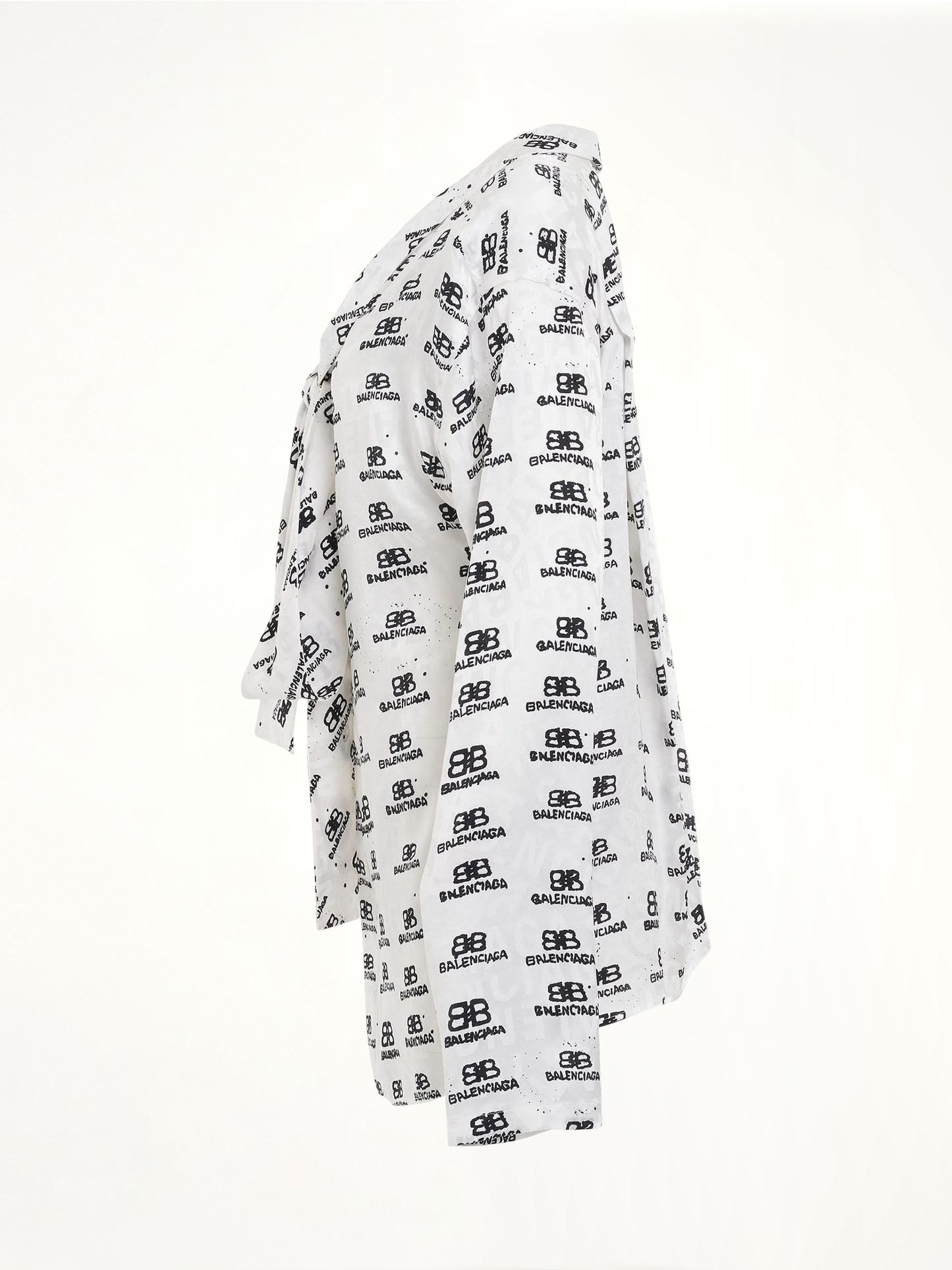BALENCIAGA Jacquard Silk Shirt (White)