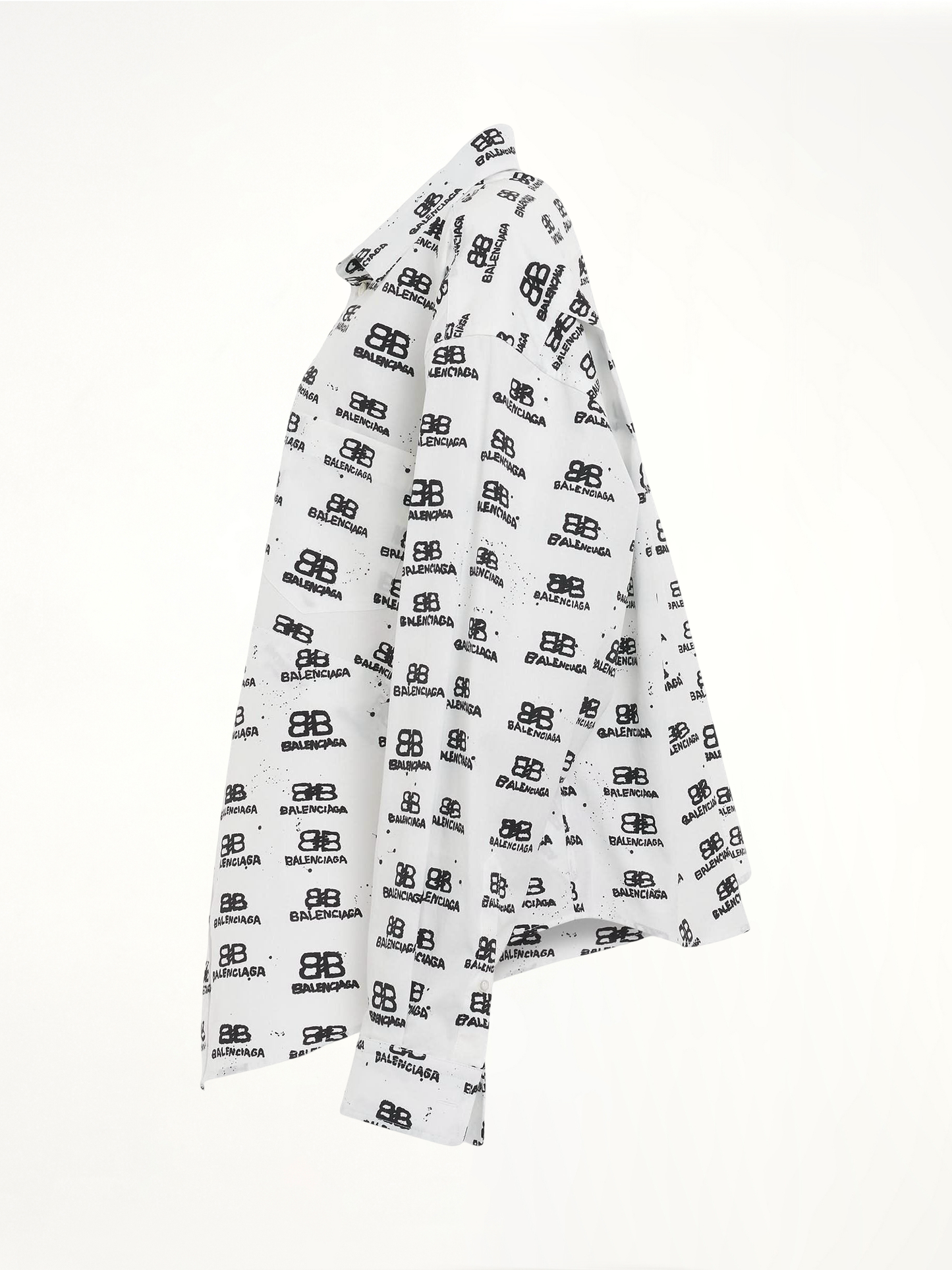 BALENCIAGA Hand Drawn BB Icon Swing Shirt (White)