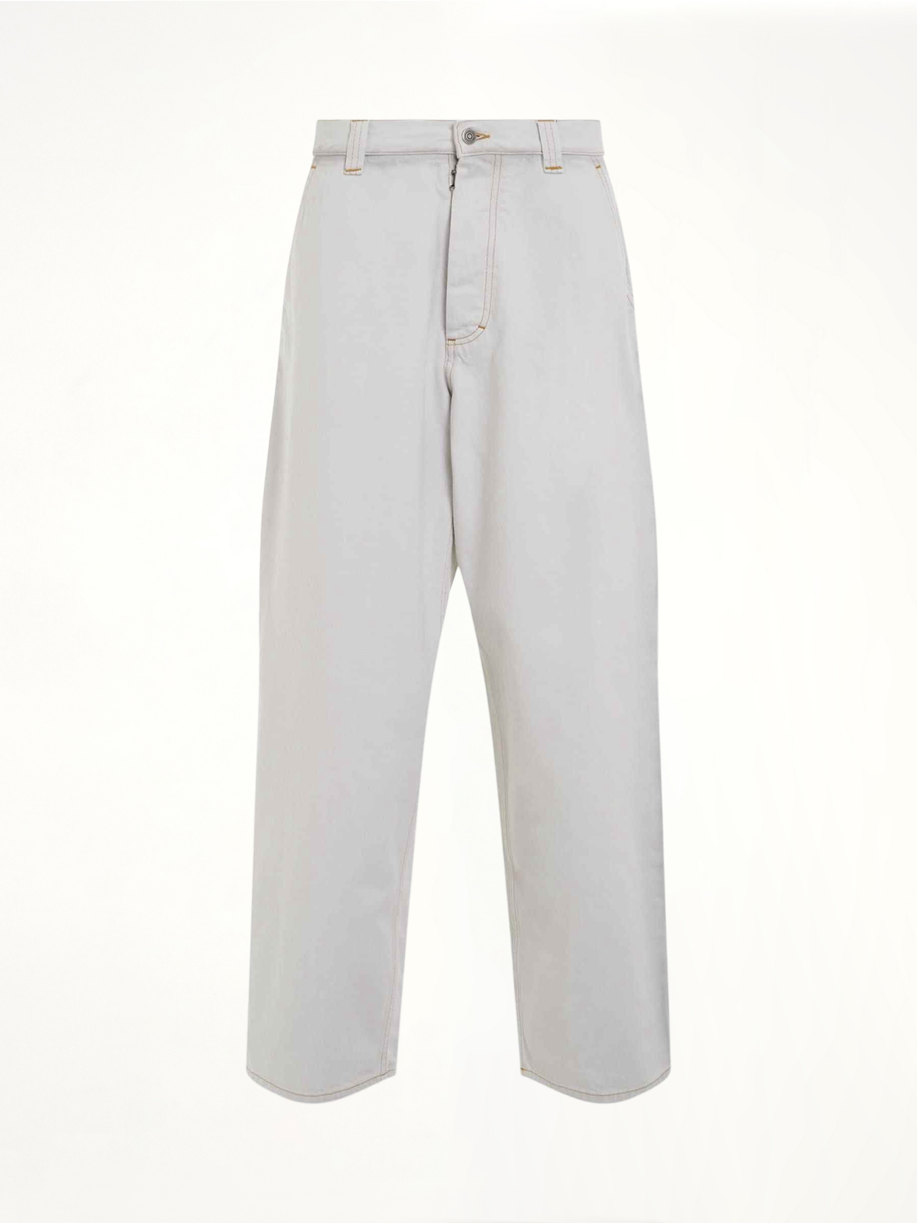 Image of a model wearing Denim. Productname: MAISON MARGIELA Utilitarian Jeans in BLUE colour by brand - MAISON MARGIELA