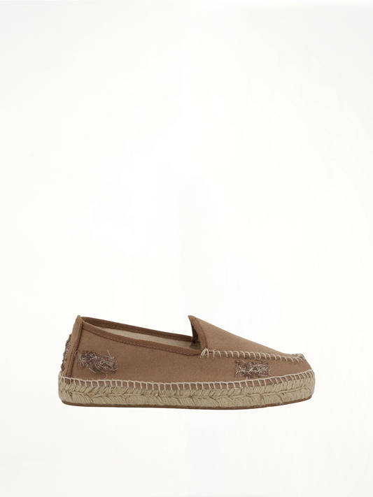 Image of Footwear. Productname: MAISON MARGIELA Embroidered Espadrilles in BROWN colour by brand - MAISON MARGIELA