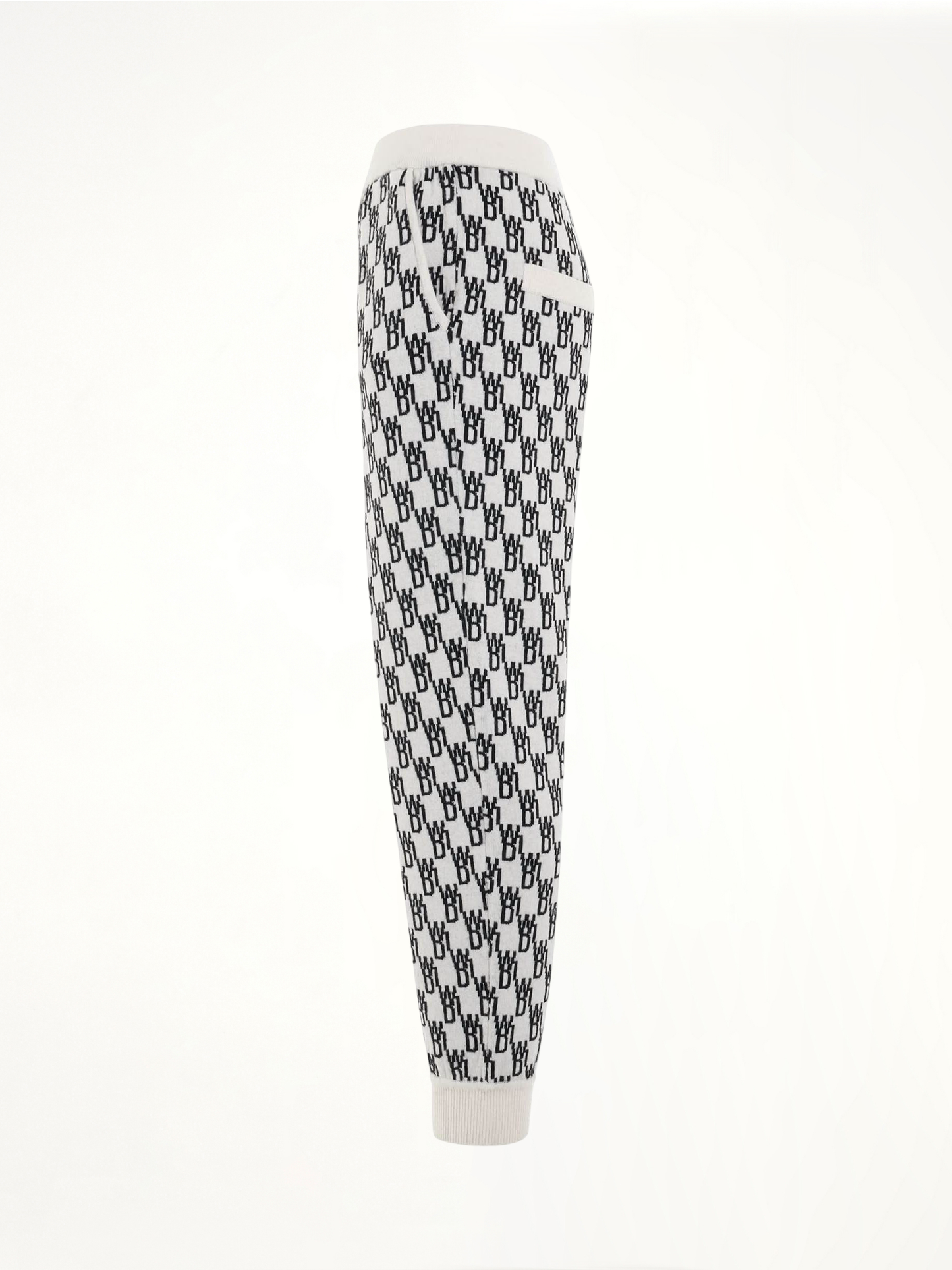 WE11DONE Logo Knit Jacquard Trouser (White)