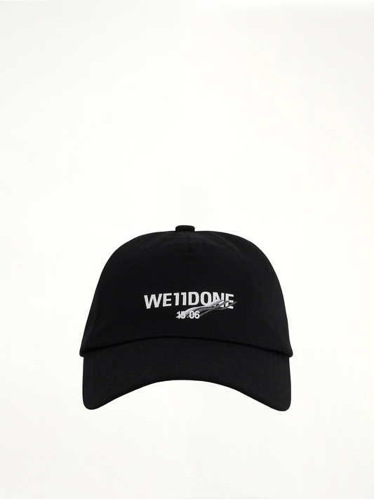 Image of Hats. Productname: WE11DONE Basic 1506 Logo Cap in Black colour by brand - WE11DONE
