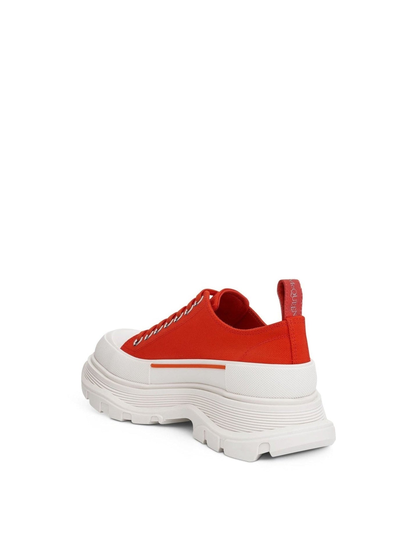 ALEXANDER MCQUEEN Tread Slick Canvas Lace-Up Shoes (Orange)