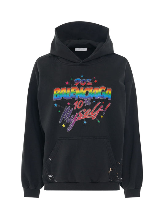 Image of a model wearing Outerwear. Productname: BALENCIAGA 90/10 Small Fit Hoodie in BLACK colour by brand - BALENCIAGA