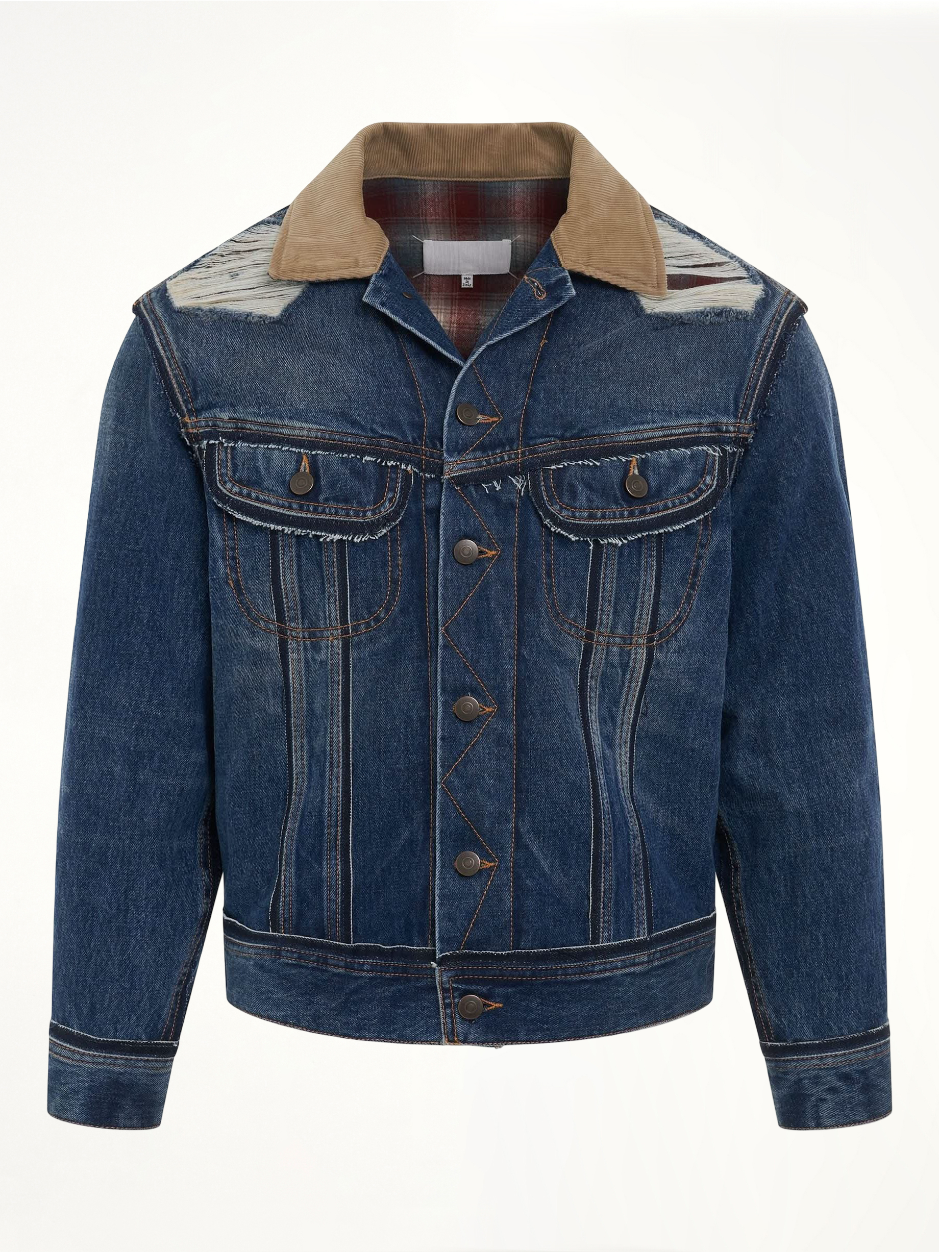 Image of Coats & Jackets. Productname: MAISON MARGIELA Oversize Deconstruction Cut-Out Denim Jacket in BLUE colour by brand - MAISON MARGIELA