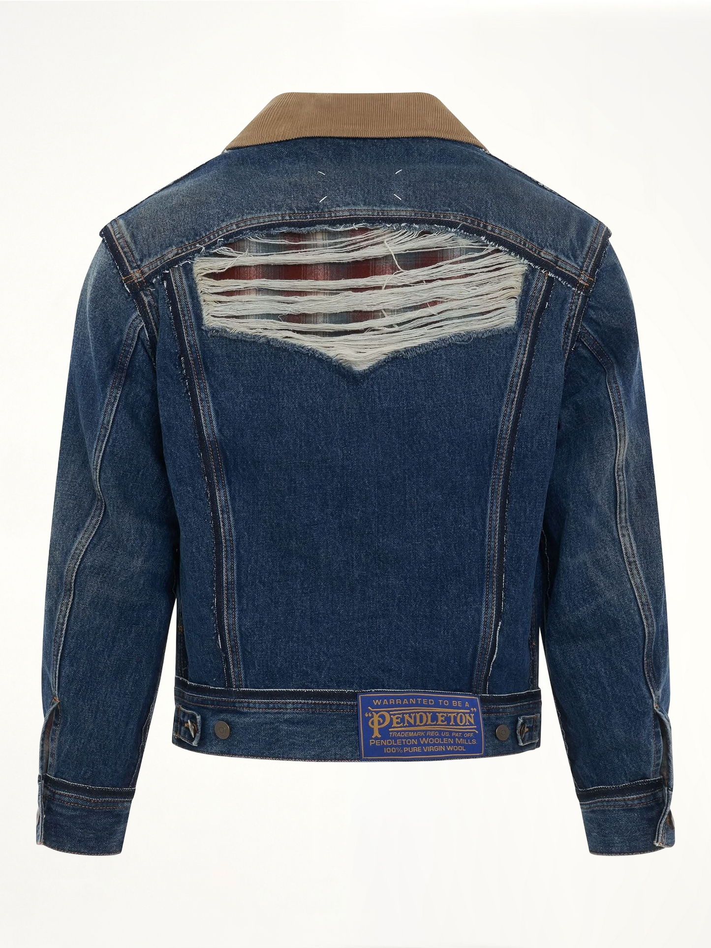 MAISON MARGIELA Oversize Deconstruction Cut-Out Denim Jacket (Blue)
